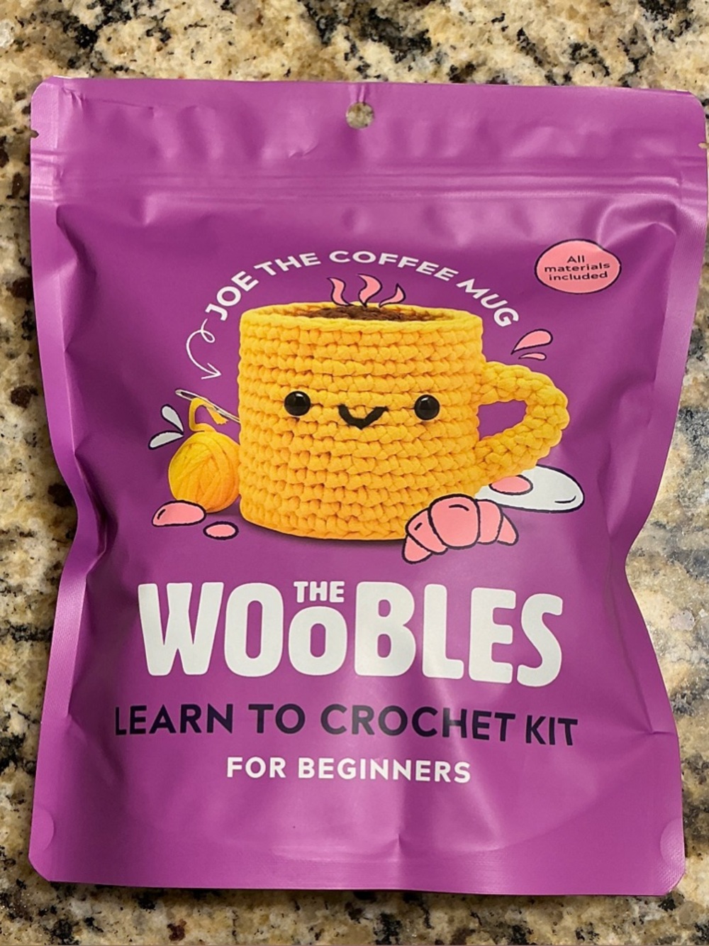 The Woobles Joe the Coffee Mug - Learn to Crochet Kit for Beginners